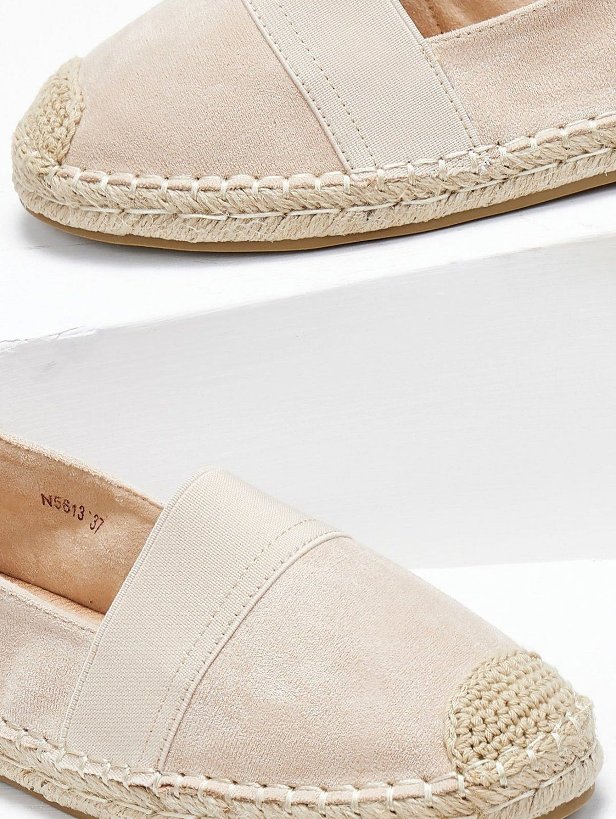 Εσπαντρίγιες suede με λάστιχο - Μπεζ - thefashionproject.gr - M PLUS