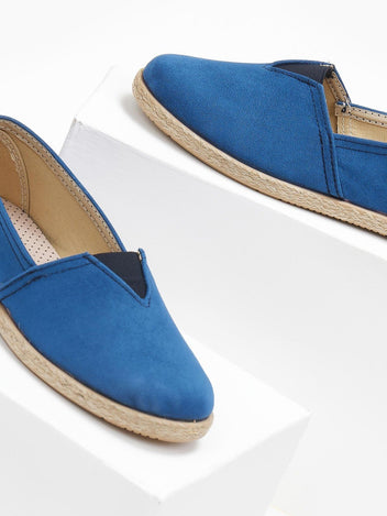 Εσπαντρίγιες suede με λάστιχο - Μπλε - thefashionproject.gr - Medies