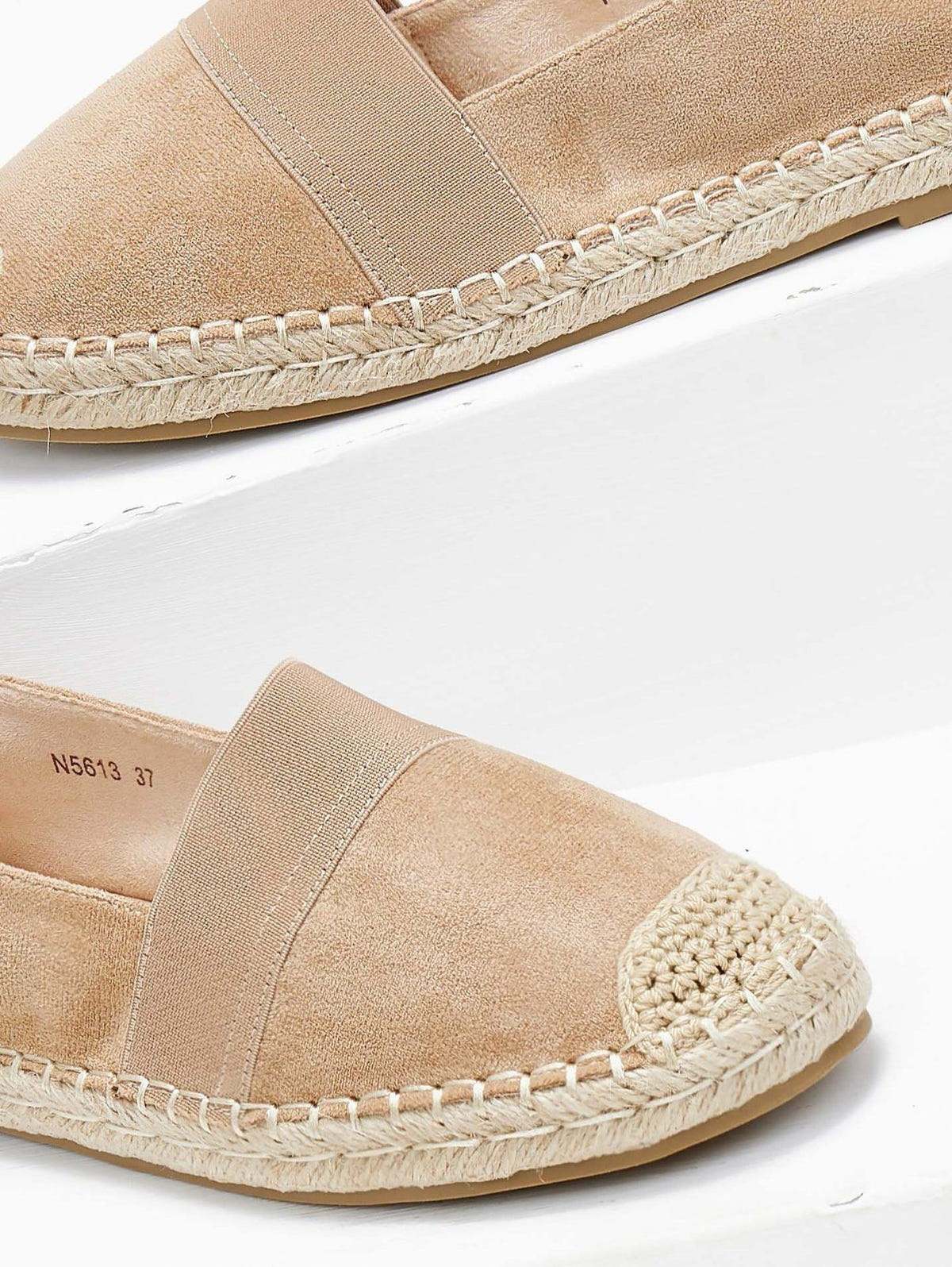 Εσπαντρίγιες suede με λάστιχο - Τάουπε - thefashionproject.gr - M PLUS