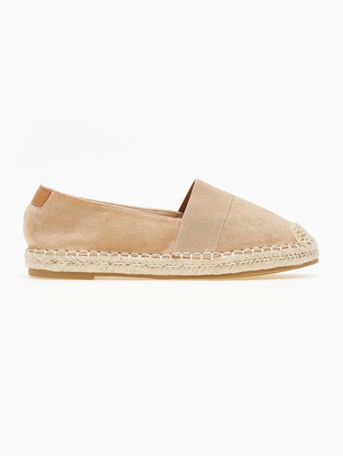 Εσπαντρίγιες suede με λάστιχο - Τάουπε - thefashionproject.gr - M PLUS