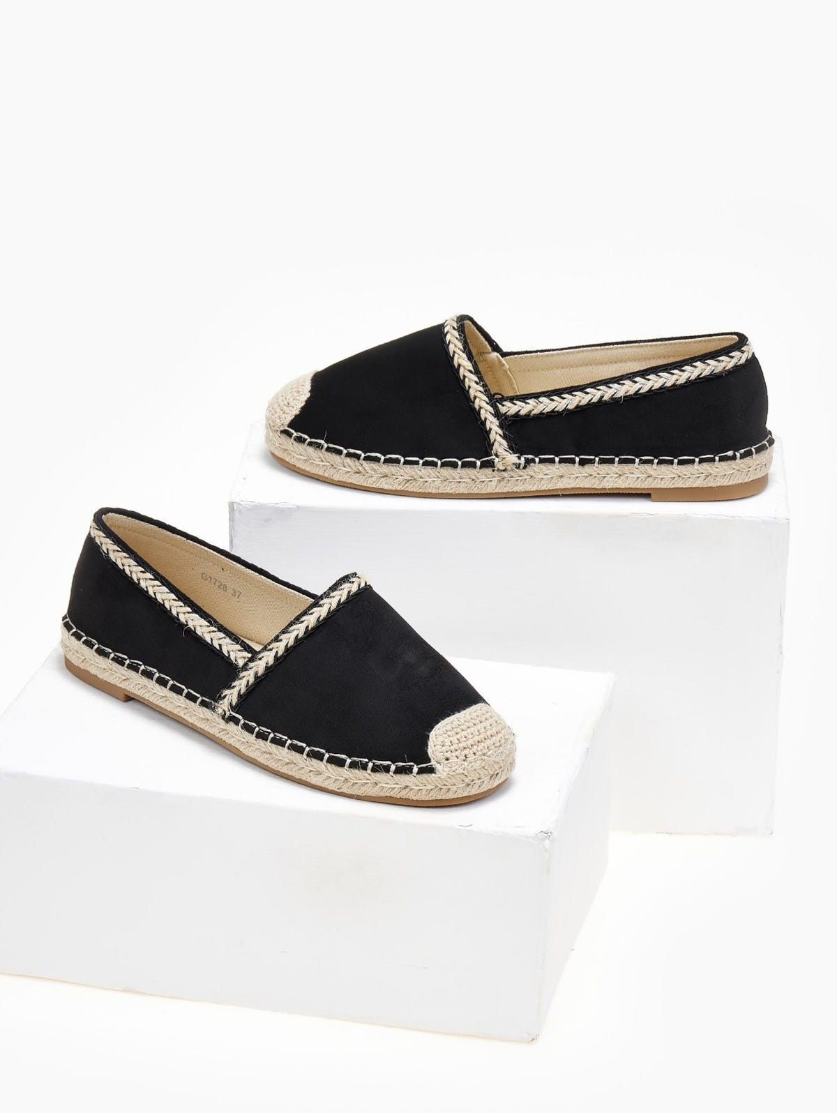 Εσπαντρίγιες suede με μεταλλική κλωστή - Μαύρο - thefashionproject.gr - Bello Star