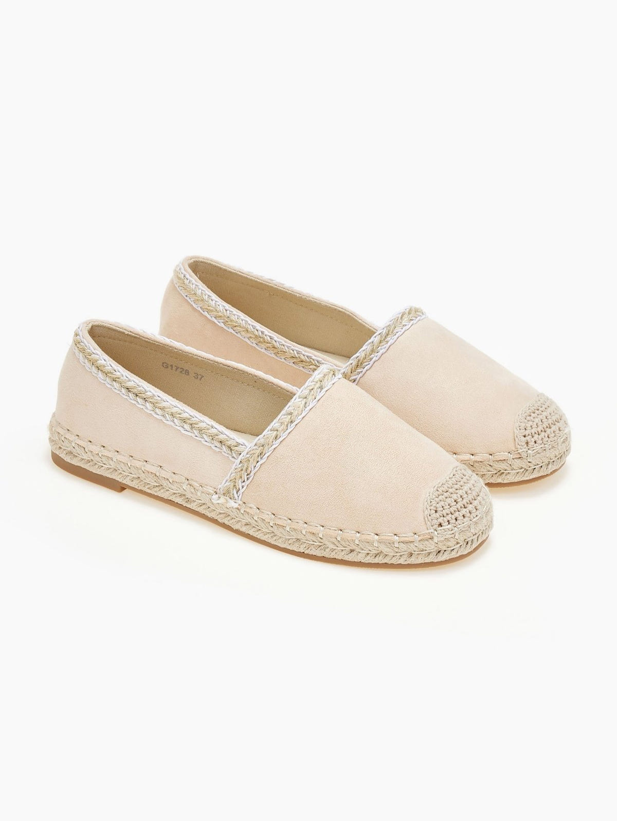 Εσπαντρίγιες suede με μεταλλική κλωστή - Μπεζ - thefashionproject.gr - Bello Star