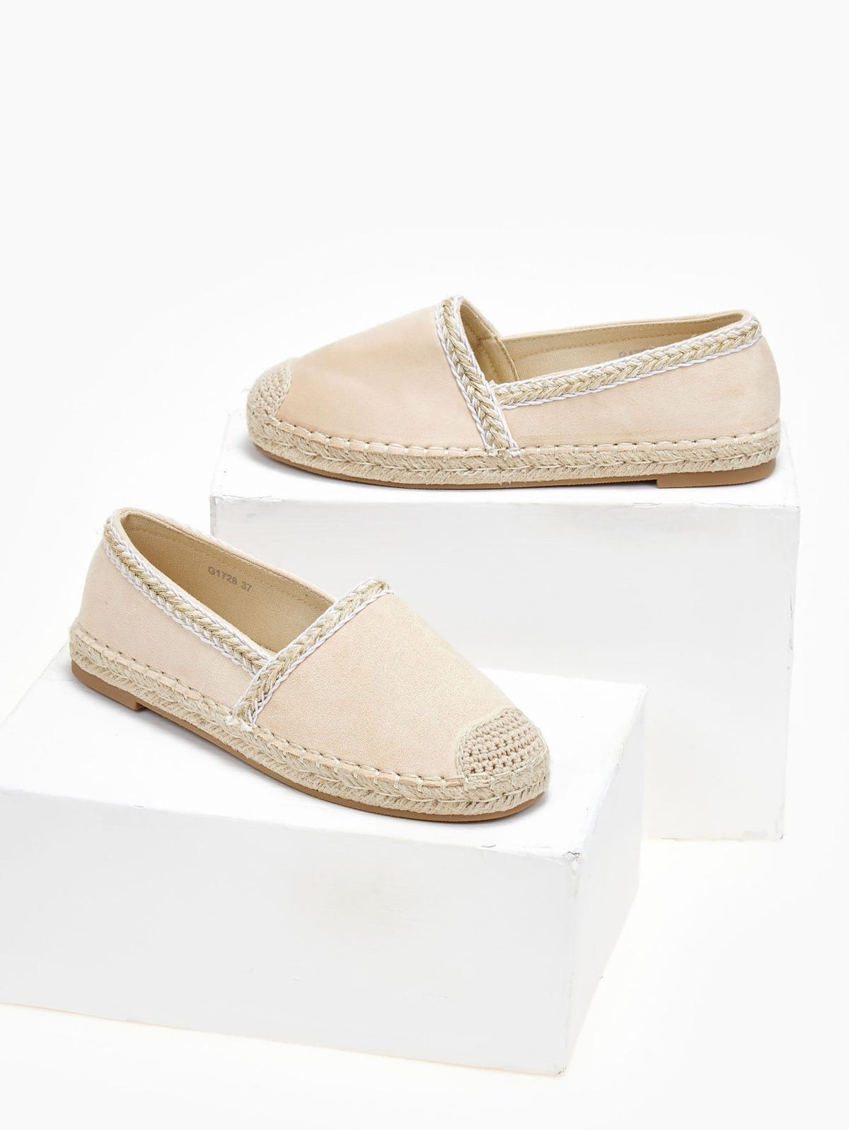 Εσπαντρίγιες suede με μεταλλική κλωστή - Μπεζ - thefashionproject.gr - Bello Star