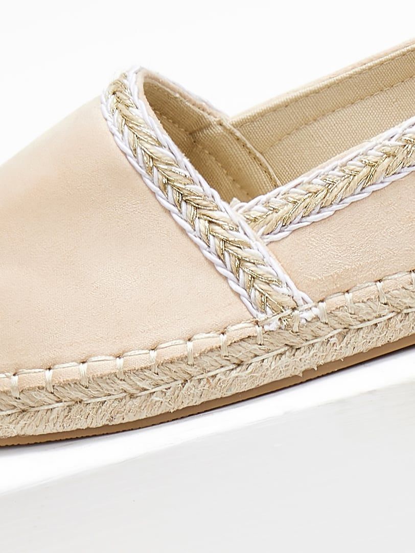 Εσπαντρίγιες suede με μεταλλική κλωστή - Μπεζ - thefashionproject.gr - Bello Star