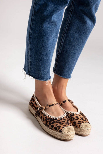 Εσπαντρίγιες suede με μπαρέτα ERYNN - Leopard - thefashionproject.gr - ERYNN