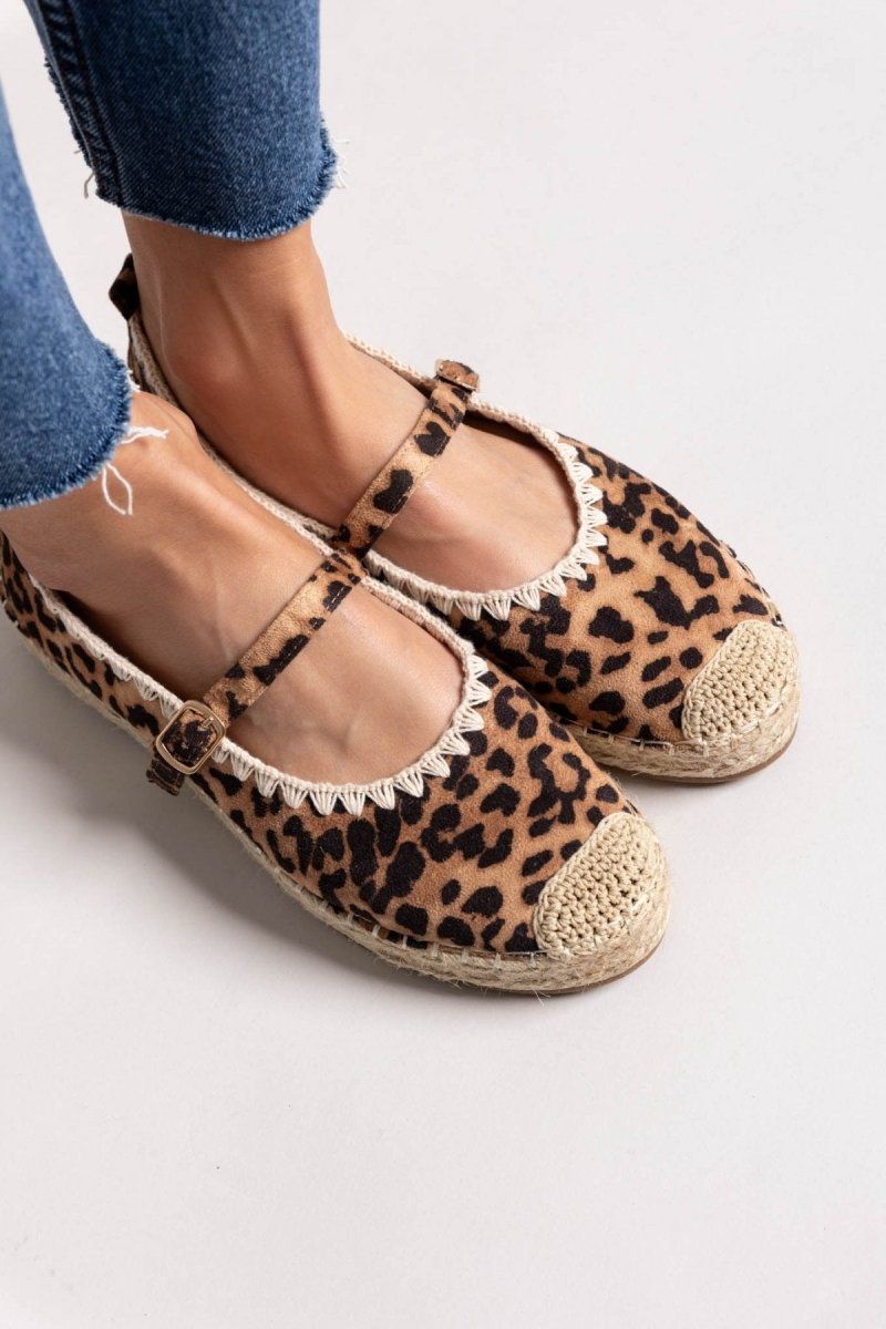Εσπαντρίγιες suede με μπαρέτα ERYNN - Leopard - thefashionproject.gr - ERYNN