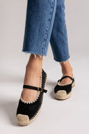 Εσπαντρίγιες suede με μπαρέτα ERYNN - Μαύρο - thefashionproject.gr - ERYNN