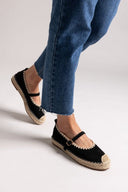 Εσπαντρίγιες suede με μπαρέτα ERYNN - Μαύρο - thefashionproject.gr - ERYNN