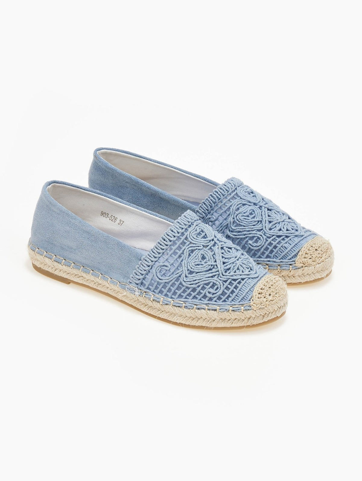 Εσπαντρίγιες suede με πλεκτό σχέδιο Erynn - Γαλάζιο - thefashionproject.gr - ERYNN