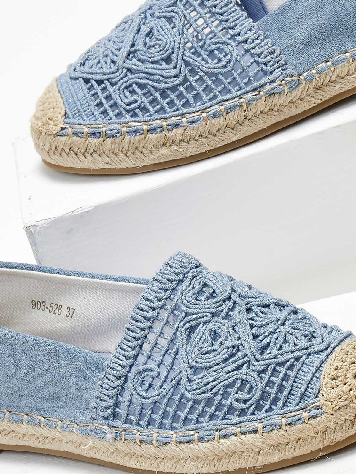 Εσπαντρίγιες suede με πλεκτό σχέδιο Erynn - Γαλάζιο - thefashionproject.gr - ERYNN