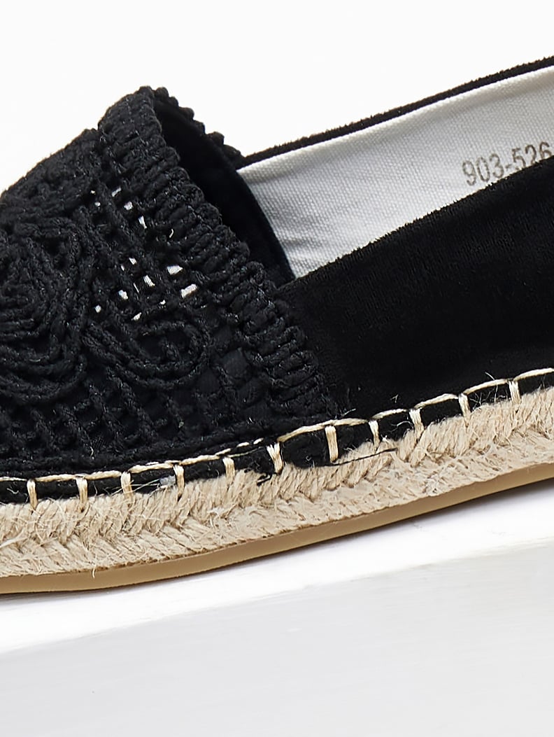 Εσπαντρίγιες suede με πλεκτό σχέδιο Erynn - Μαύρο - thefashionproject.gr - ERYNN