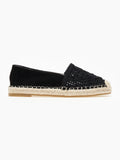 Εσπαντρίγιες suede με πλεκτό σχέδιο Erynn - Μαύρο - thefashionproject.gr - ERYNN