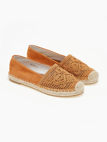Εσπαντρίγιες suede με πλεκτό σχέδιο Erynn - Ταμπά - thefashionproject.gr - ERYNN