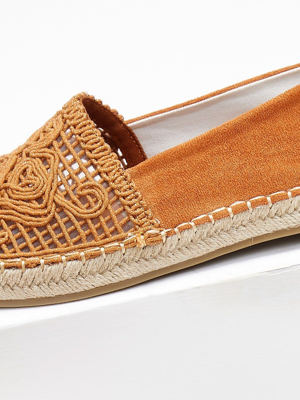 Εσπαντρίγιες suede με πλεκτό σχέδιο Erynn - Ταμπά - thefashionproject.gr - ERYNN