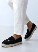Εσπαντρίγιες suede με σχοινί - Μαύρο - thefashionproject.gr - Ideal shoes