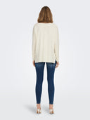ONLY - Fine Knit Top Boat Neck Long Sleeve - Off White