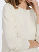 ONLY - Fine Knit Top Boat Neck Long Sleeve - Off White