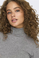 ONLY - Fine Ribbed Knit Turtleneck - Gray