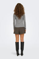 ONLY - Fine Ribbed Knit Turtleneck - Gray