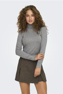 ONLY - Fine Ribbed Knit Turtleneck - Gray