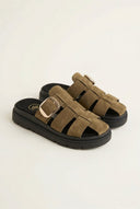 TFP - Fisherman Flatform Sandals - Olive Suede
