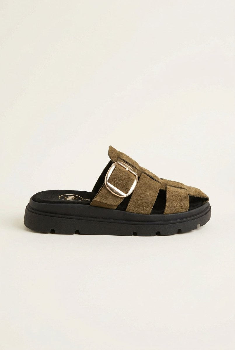 TFP - Fisherman Flatform Sandals - Olive Suede