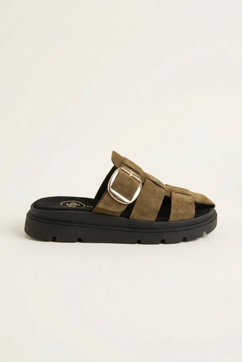 TFP - Fisherman Flatform Sandals - Olive Suede