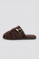 Ideal shoes - Fisherman Mule Sandals - Brown Suede
