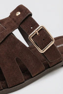 Ideal shoes - Fisherman Mule Sandals - Brown Suede