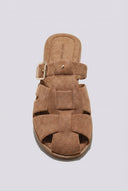 Ideal shoes - Fisherman Mule Sandals - Camel Suede
