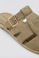 Ideal shoes - Fisherman Mule Sandals - Olive Suede
