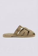 Ideal shoes - Fisherman Mule Sandals - Olive Suede