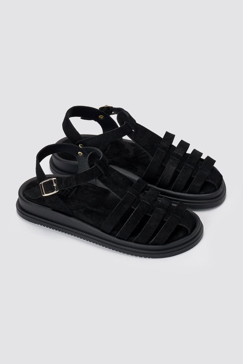 Estil - Fisherman Sandals - Black Suede