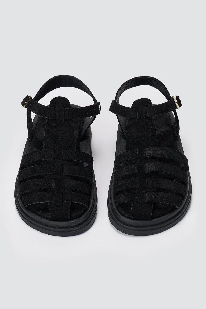 Estil - Fisherman Sandals - Black Suede