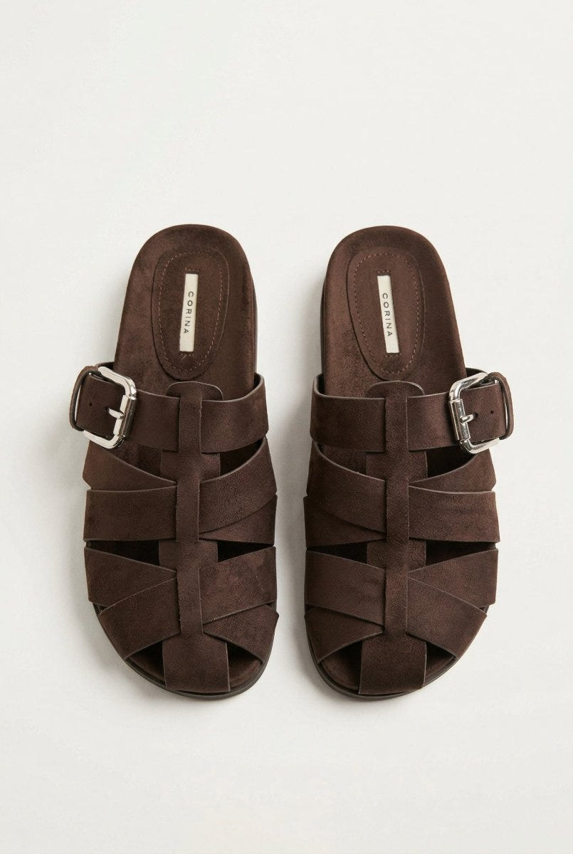 CORINA - Fisherman Sandals - Brown Suede