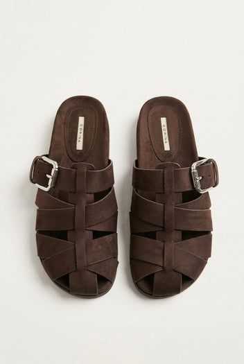 CORINA - Fisherman Sandals - Brown Suede