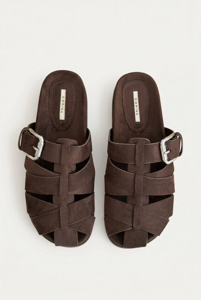 CORINA - Fisherman Sandals - Brown Suede