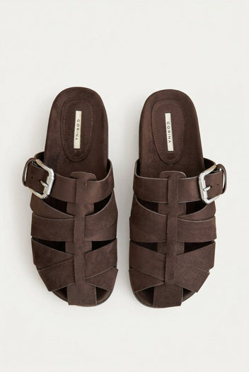 CORINA - Fisherman Sandals - Brown Suede