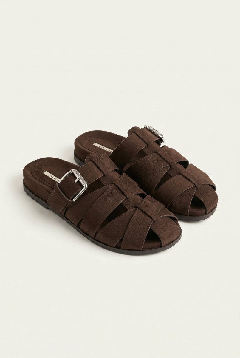 CORINA - Fisherman Sandals - Brown Suede