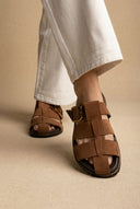 ATENEO - Fisherman Sandals Buckle Detail - Tan Suede