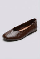 Ideal shoes - Flat Ballet Flats - Brown Matte
