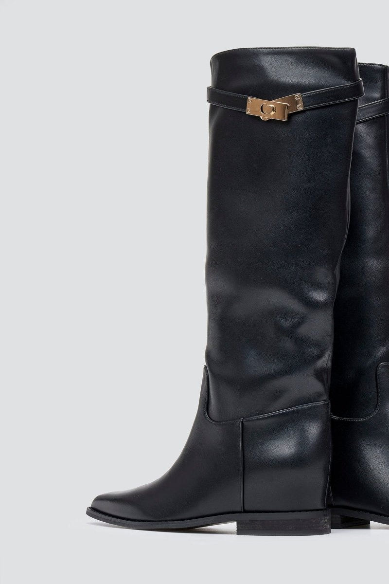 Flat Boots Pointed Toe - Black Matte - thefashionproject.gr - Ideal shoes