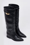 Flat Boots Pointed Toe - Black Matte - thefashionproject.gr - Ideal shoes