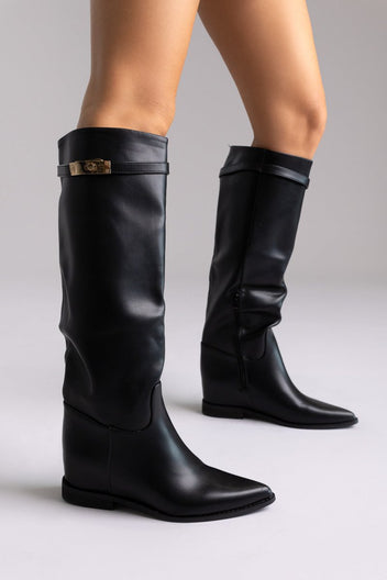 Flat Boots Pointed Toe - Black Matte - thefashionproject.gr - Ideal shoes