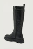 Flat Boots with Side Buckle - Black Matte - thefashionproject.gr - Ideal shoes