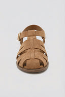 Ideal shoes - Flat Fisherman Sandals - Taupe Suede