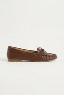 CORINA - Flat Loafers with Bow - Brown Matte