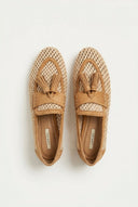 CORINA - Flat Loafers with Knit Design - Camel matte