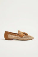 CORINA - Flat Loafers with Knit Design - Camel matte