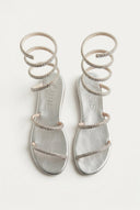 IRIS - Flat Sandals Lace Up - Silver Strass